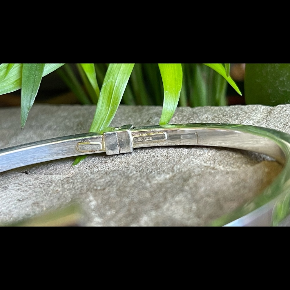 Sterling Silver Hinge Bangle Bracelet - image 2